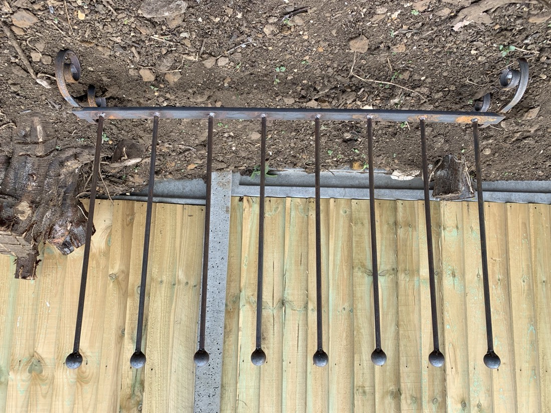 Steel Wellington boot holder, side view